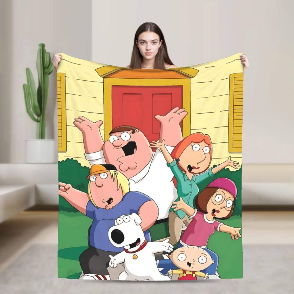 Peter Griffin Flannel Blanket Winter Soft Durable Throw Blanket for Boy Girl Bedroom Fluffy Bedspread Sofa Bed Cover