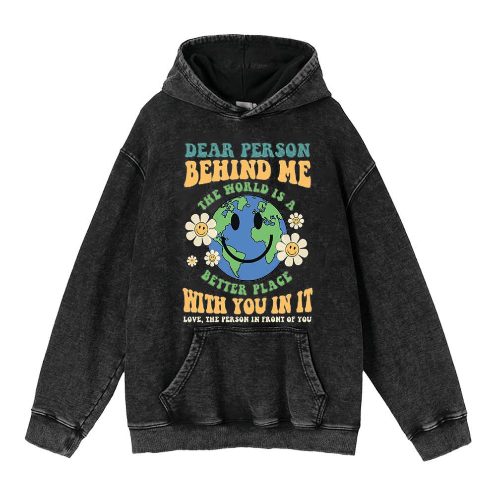 Dear Person Behind Me Autumn And Winter New Washed Retro Hoodie Sweater Retro 440G Heavy