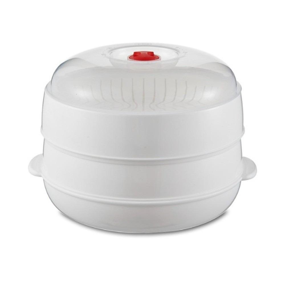 Plastic Microwave Oven Steamer Box with Lid and Tray Kitchen Cooking Steamer for Kitchen