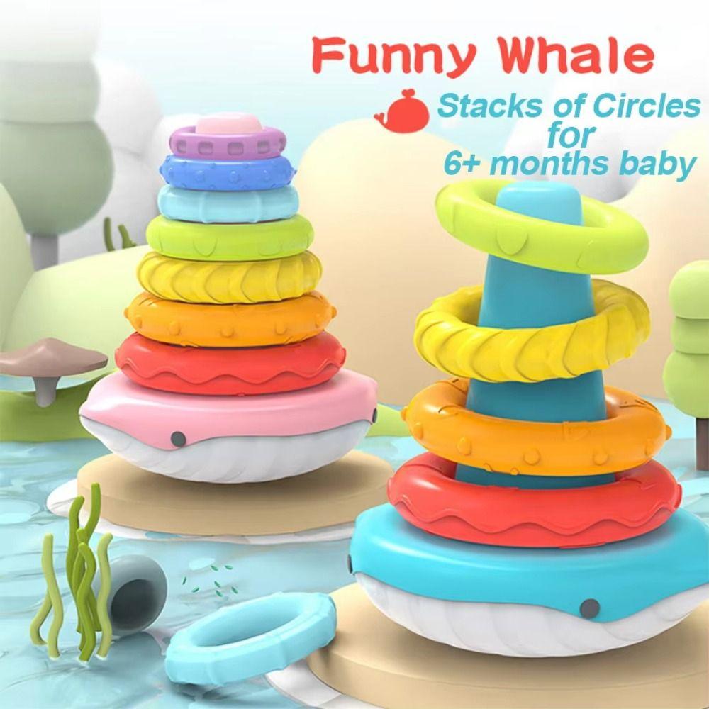 Montessori Toy Rainbow Stacker Baby Toy Irregular Square Stacking Rainbow Tower  Kids