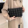 Puffy Cotton Clutch Bag Storage Bag Cosmetic Bag Portable Quilted Padded Makeup Bag  Women