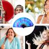 Large Folding Fan Chinese Craft Kung Fu Tai Chi Glowing Fan Multi-Color Wedding Home Decoration Stage Performance Show