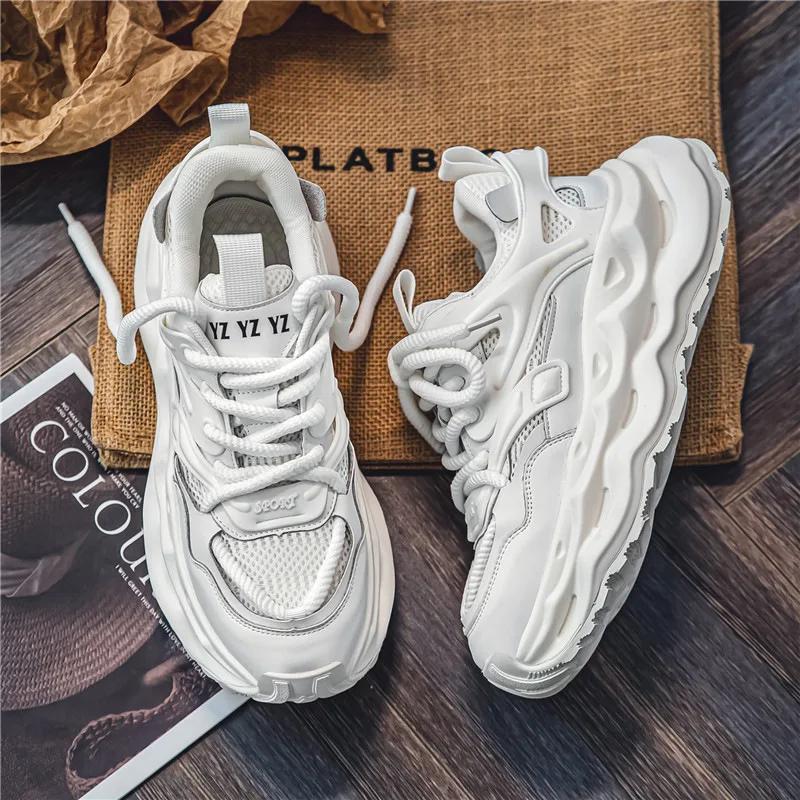 

New Exquisite Men s Sneakers Thick soled Height Increasing Casual Shoes with Breathable and Comfortable Mesh for Running 44