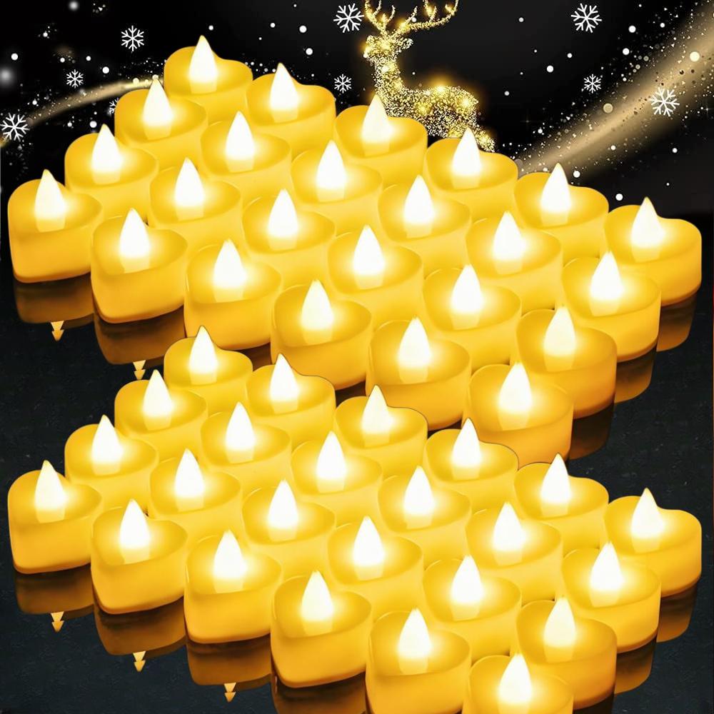 Heart Shape LED Candles Light Flameless Love Candle Light for Marriage Proposal Wedding Valentine's Day Anniversary Thanksgiving