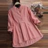 Street Style Womens Long Sleeve Plaid Shirt With Stand Collar For Casual Wear