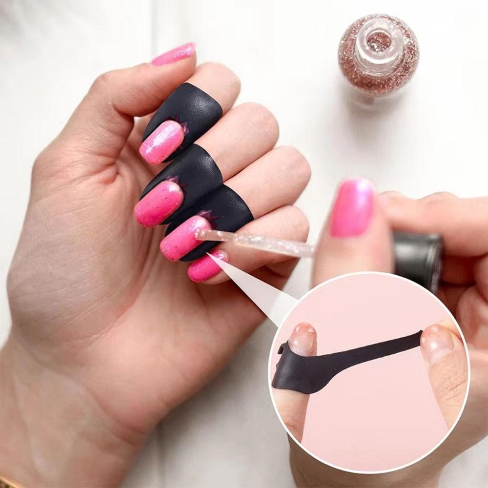 100Pcs Reusable Nail Polish Stickers U-Shape Anti-Overflow Tape Nail Art Tools
