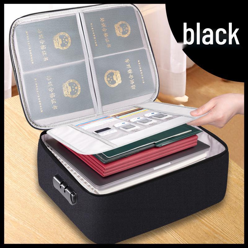 

Многофункциональная сумка для хранения документов и карт - Идеально подходит для домашнего использования 2 layers without lock чёрный