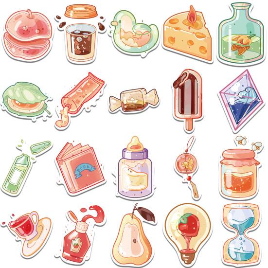 40Pcs Graffiti Stickers Cute Laptop Drinks Animal Decorative Waterproof Pvc Dessert Decals Suitcase Phone Case Diy