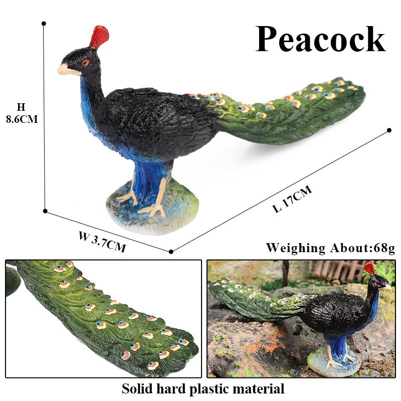 Oenux Forest Bird Animals Wild Ostrich Magpie Owl Crow Flamingos Figurines Action Figure PVC Garden Decoration Miniature Kid Toy