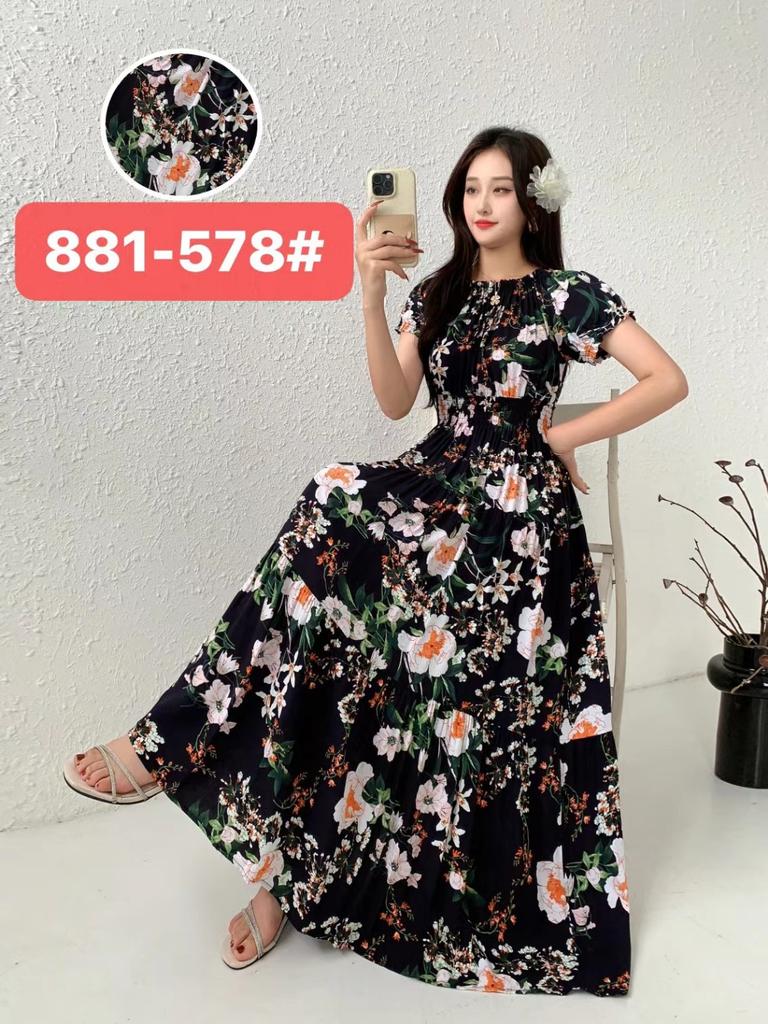 Seaside vacation beach dress cotton floral dress female shabahemi muslim