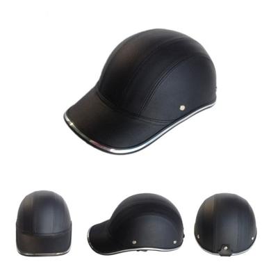 Motorcycle Helmet Men Women Pu Leather Helmet Cap for Outdoor Sports Baseball Cycling MTB Skating Adjustable Anti UV Safety Bike Helmets