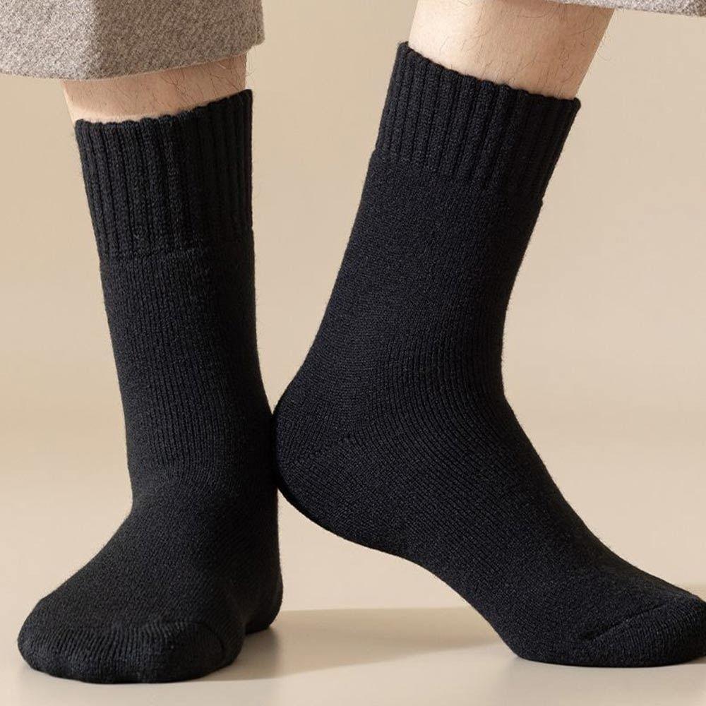 Polyester Cotton Winter Warmer Thicken Sock Medium Tube Sock Seamless Sleeping Socks Thermal Wool Cashmere Snow Socks For Man