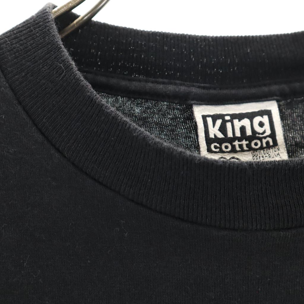 King cotton 90s Made in USA Old Short sleeve T-shirt L black Men's Used