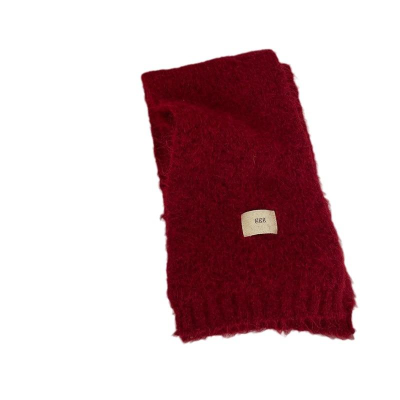 Red Winter Scarf: Cute Korean-Style Neck Warmer for Women & Couples - Perfect New Year & Christmas Gift