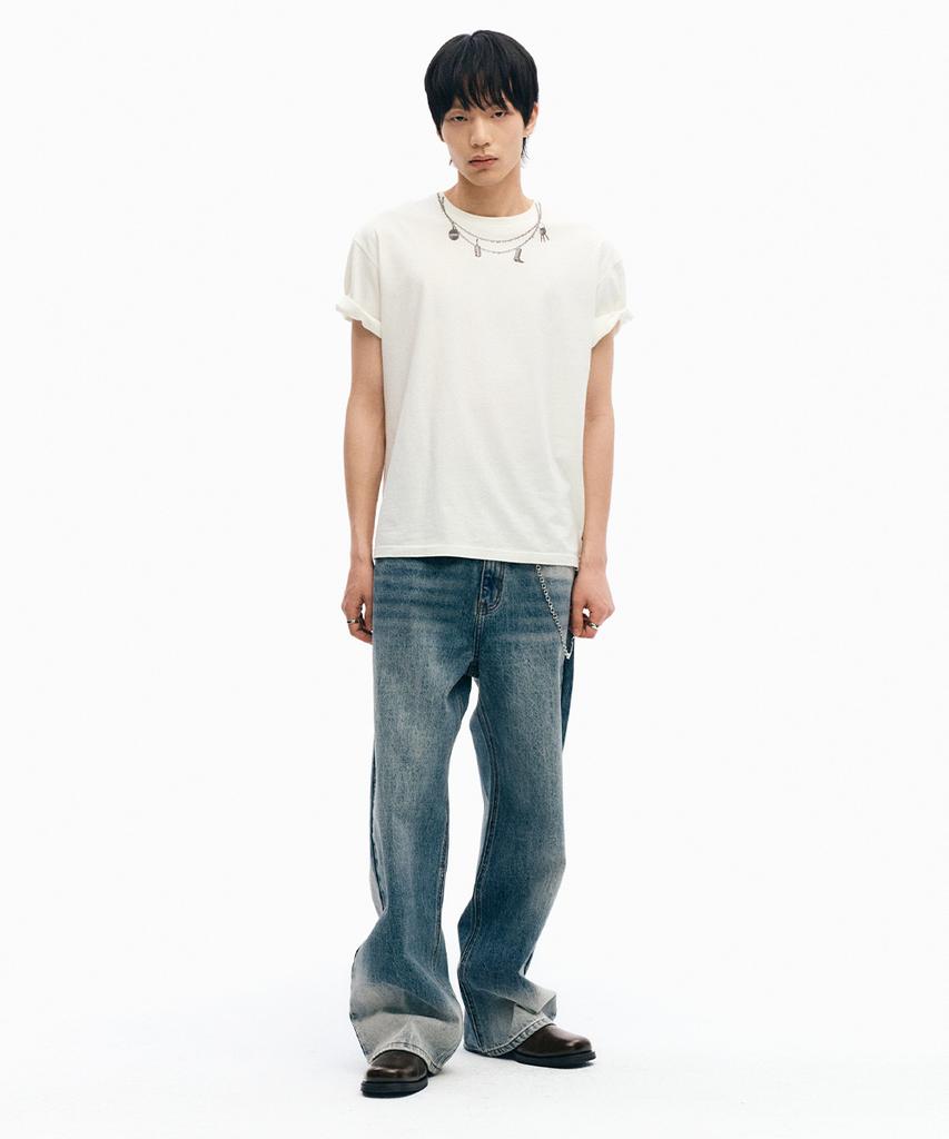 INTEMPOMOOD Necklace Print Short Sleeve_White