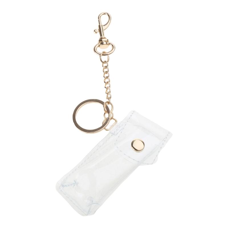 Keychain Holder Clear Lipstick Keychain Chapstick Keychain Clear Lipstick Carrier Cases Holder Portable Lipstick Pouch 1