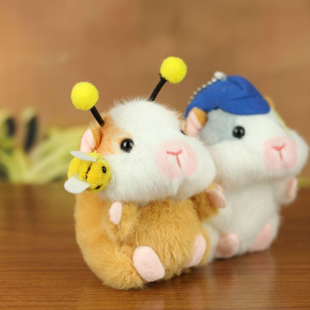 Bee Guinea Pig Plush Keychain Cartoon Hamster Pendant Plush Guinea Pig Keyring  Backpack Decor