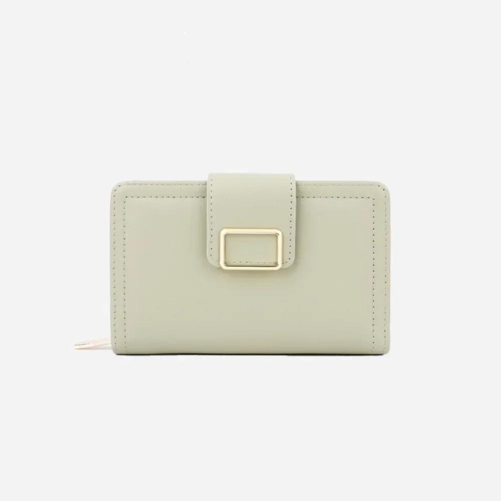 Women Solid Color Short Wallet Travel Organizer Fold Card Holder Coin Bag Ins Pu Luxury Small Purse For Women Gift