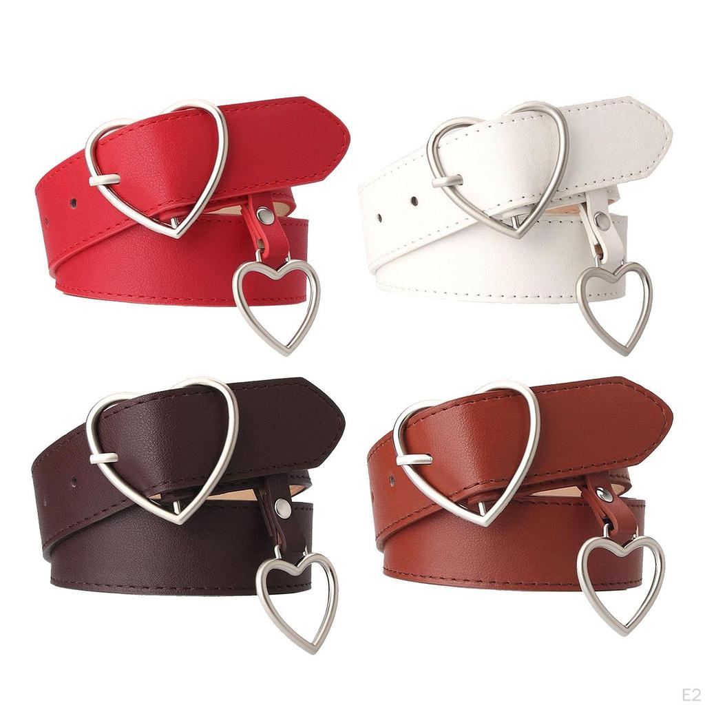 Heart Shape Women Belts Leather Waist Band Jeans Pants Dress