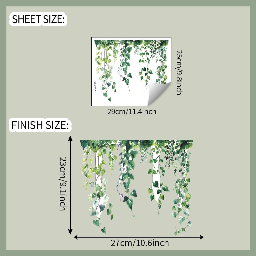Engros av Grønn Plante Blad Baderom Toalett og Toalett Klistremerker for Hjemme Forskjønnelse og Dekorasjon