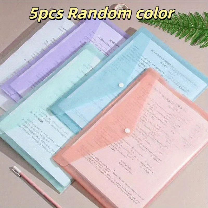 5/10 Pcs/set A4 Transparent File Bag PVC Documents Filing Storage Bag Student Organizer Information Pocket Folders Stationery