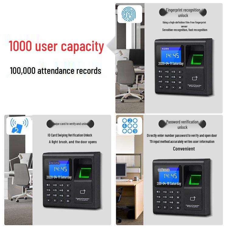 All-in-One Fingerprint & Password Access Control Time Clock System