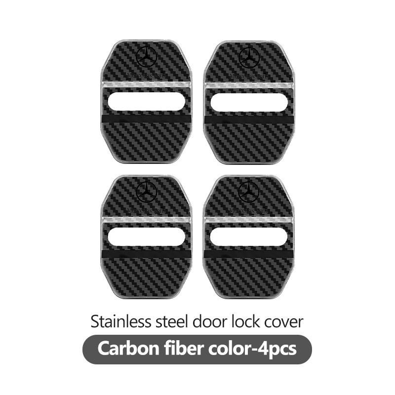 For Benz 4PCS Fashion Stainless Steel Car Covers Door Lock Protecting Cover Exclusive AMG W124 W203 W204 SPRINTER V CLASS VIANO