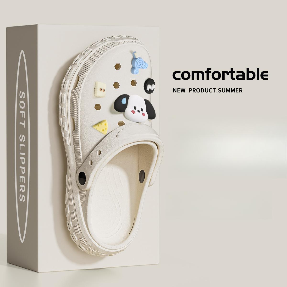 

Детские пещерные туфли для мальчиков и девочек на лето, крутые шлепанцы с мягкой подошвой и противоскользящие детские тапочки 41-42 бежевый