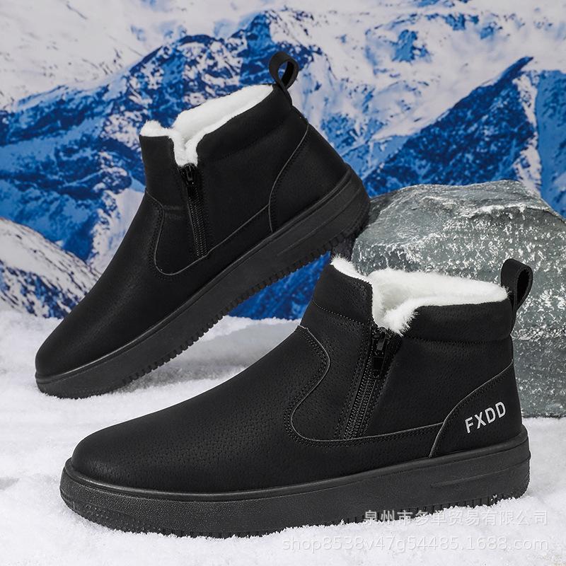 Winter new casual snow boots piled and thickened winter warm cotton shoes outdoor non-slip snow boots 39 чёрный