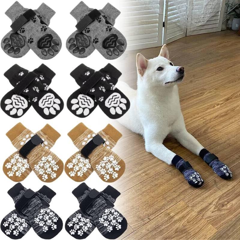 Cozy Durable Cotton Pet Socks For Dogs And Cats Stylish Non Slip Design Available In Multiple Colors