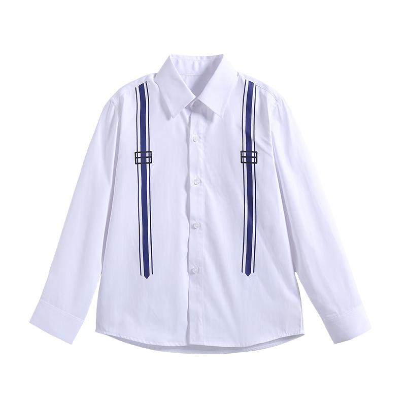

ROMON Boys Printed White Long Sleeve Shirt with Bow Tie 140