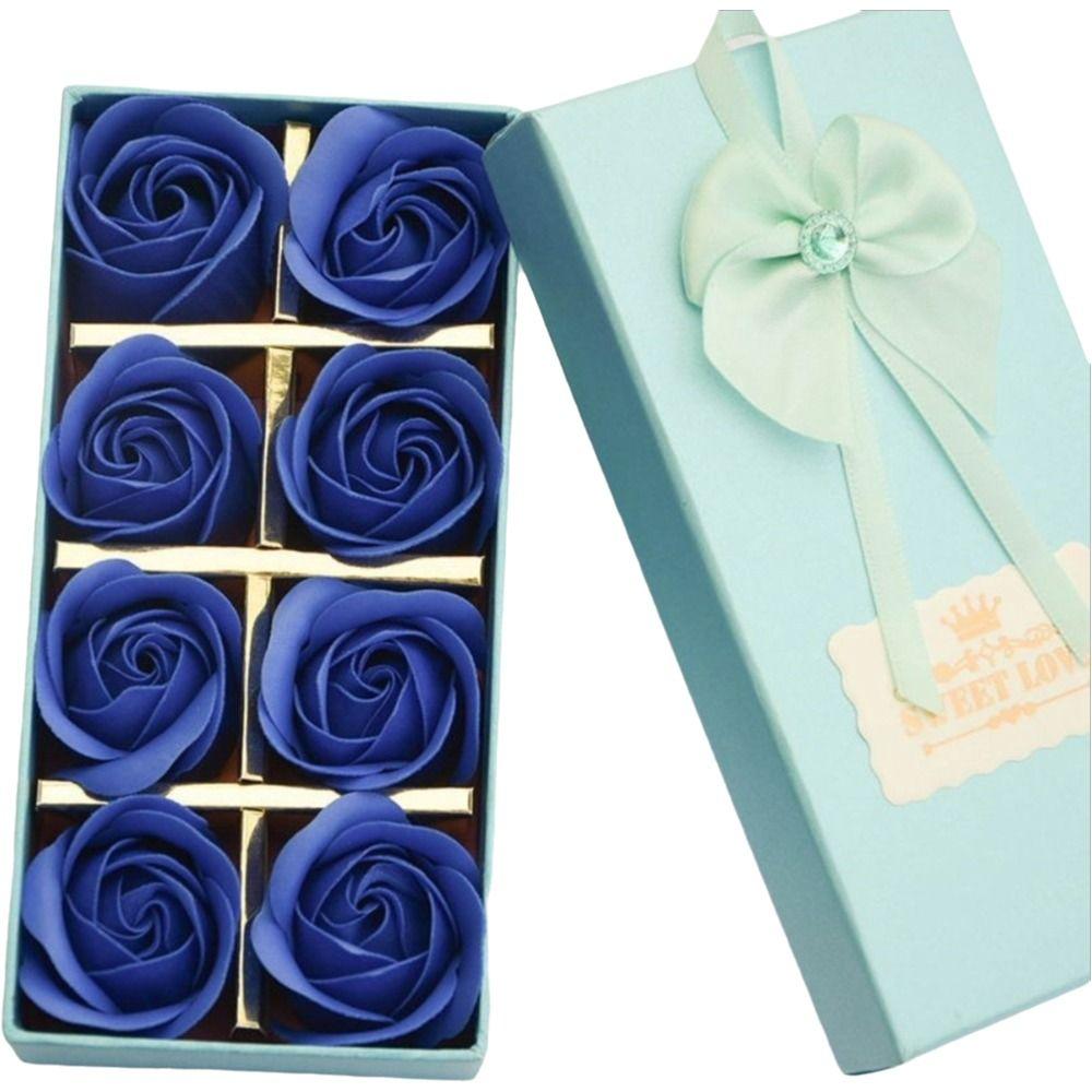 8pcs Creative Mix Color Scented Soap Rose Floral Scented Simulation Rose Rose Flower Petal DIY Rose Bouquet Wedding Decoration