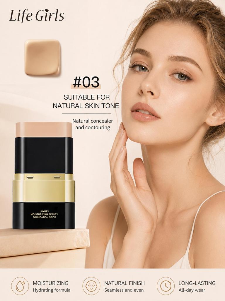 Luxurun Qinyan Foundation Stick Lightweight and Obedient Beauty Moisturizing Foundation Stick Double-headed