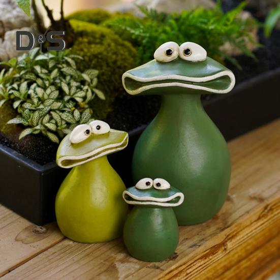 Froschfigur mit großem Mund, Froschfamilie, Ornament aus Kunstharz, wasserdicht, Cartoon-Frosch, Gartenstatue für den Innen- und Außenbereich