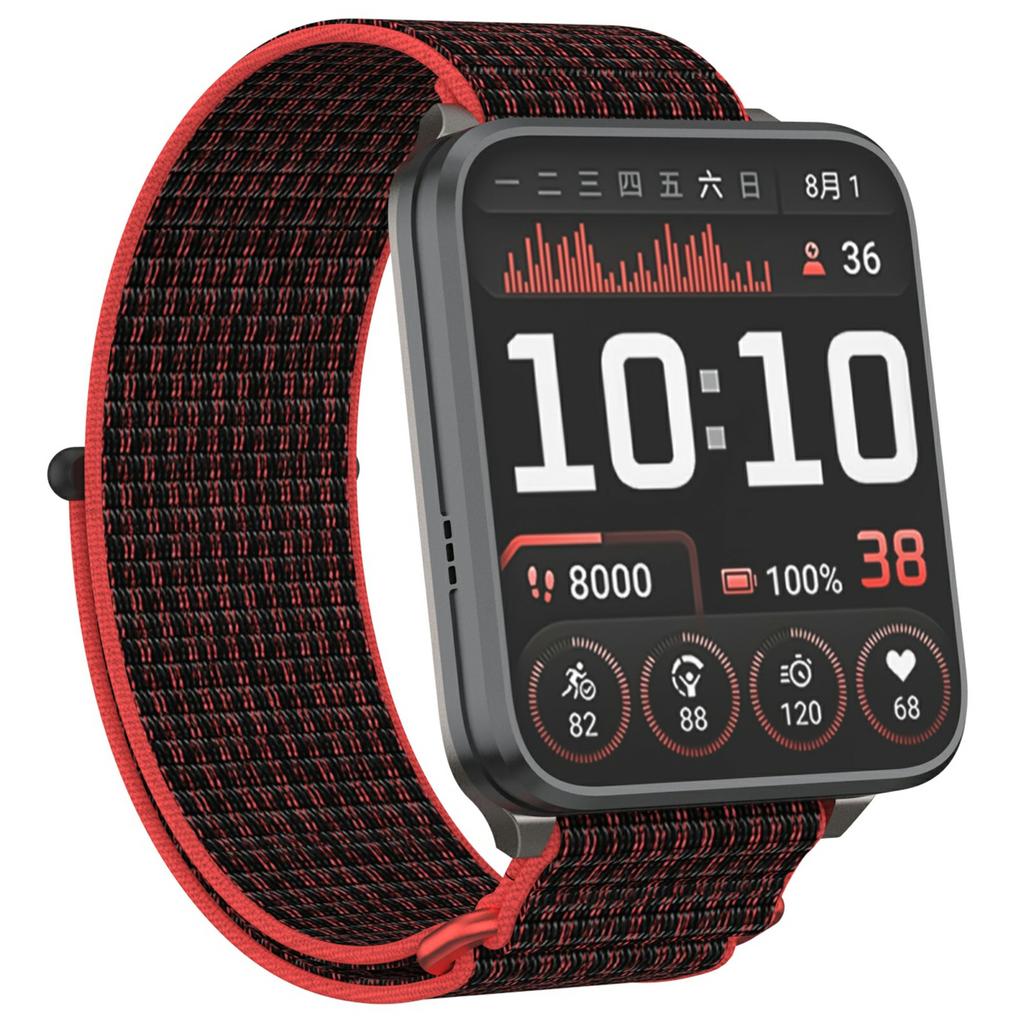 For Garmin Venu X1 Wrist Strap Magic Tape Nylon Loop Watch Band with Metal Ring