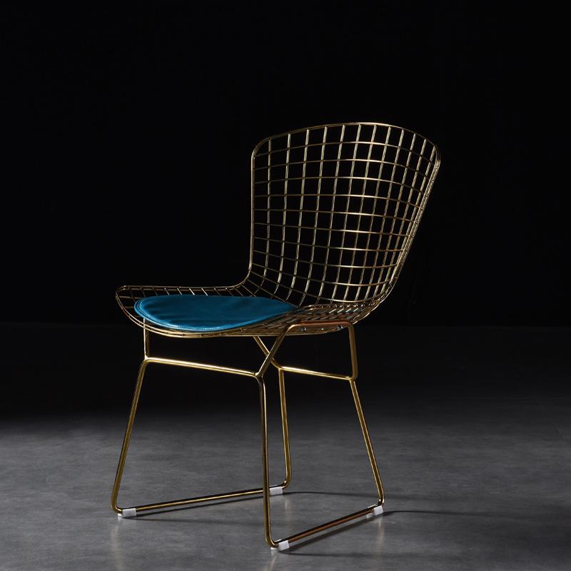 Nordic Net Red Chair Backrest Simple Makeup Computer Desk Chair Hollow Barbed Wire Ins Iron Art Home Dining Chair
