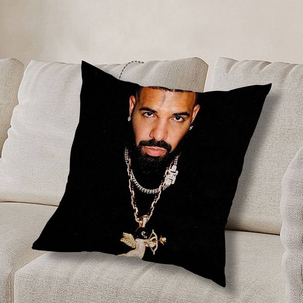 cool D-Drake OvO Rap Pillow Case Square Double-Sided Printing Short Plush Sofa Cushion Cover Bedroom Bedside Pillow