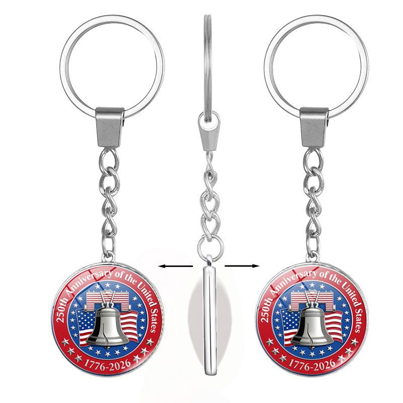 250th US Independence Day Rotating Alloy Keychain Gift