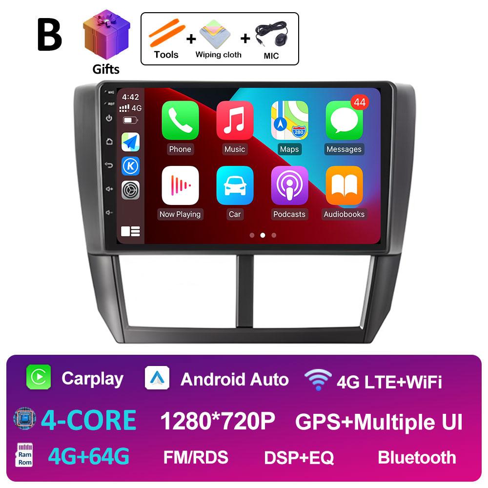 Wireless Carplay DSP Stereo For Subaru Forester 3 SH 2007 2008 2009 2010 2011 2012 2013 Android 14 WIFI Bluetooth 4G Auto Tools