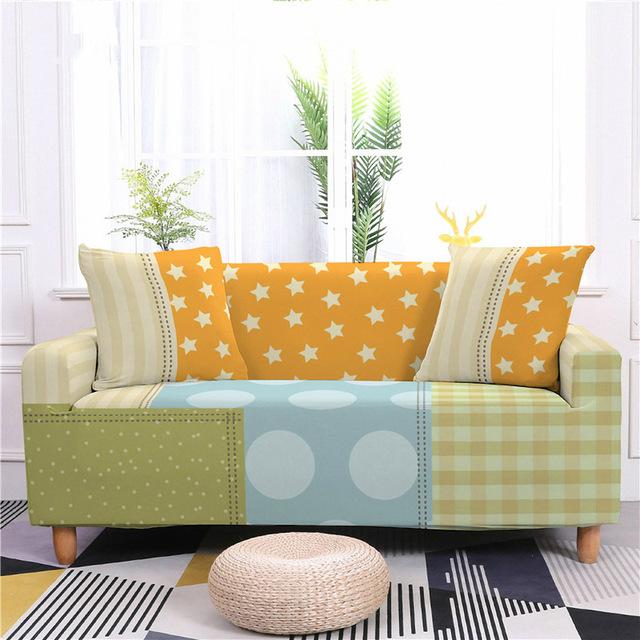 Эластичный противообрастающий чехол для дивана с разноцветными полосками эластичный чехол для дивана все включено чехол для мебели для гостиной 3 сиденья 1 seater 90-140cm 3229₽