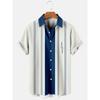 1116 New Hawaiian Beach Shirt Men's 1D Striped Digital Printing Men's Shirt