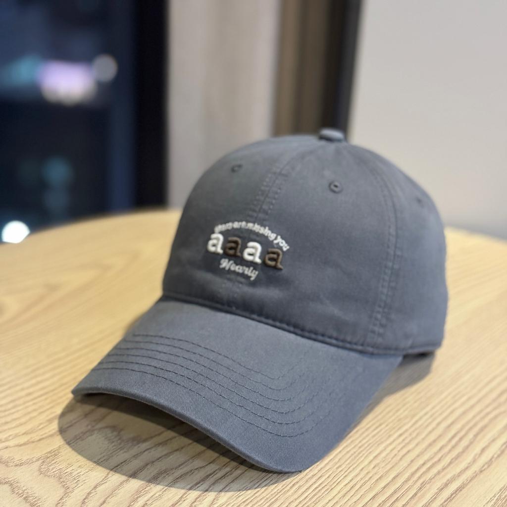 High quality letter embroidery soft top baseball cap women's versatile big head circumference cap wide brim shows the face