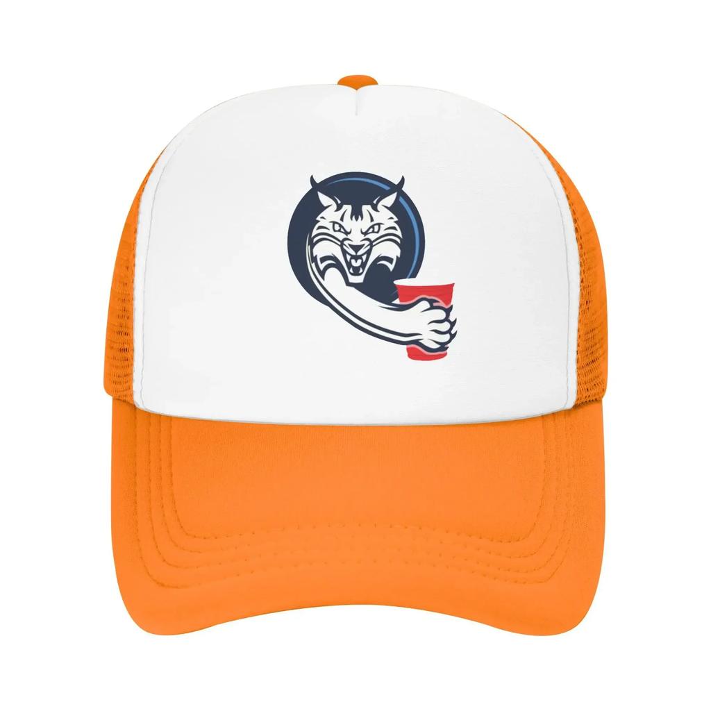 Funny Cat B-Bobcat Drinking Red Cup Hiking Mesh Baseball Caps Women Unisex Male Beach Sunscreen Hats Peaked Cap