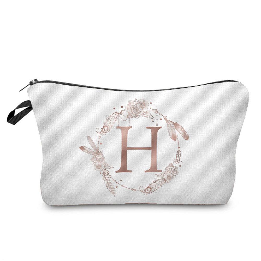Women letter Print Cosmetic Bag Toiletries Organize Travel Storage Case