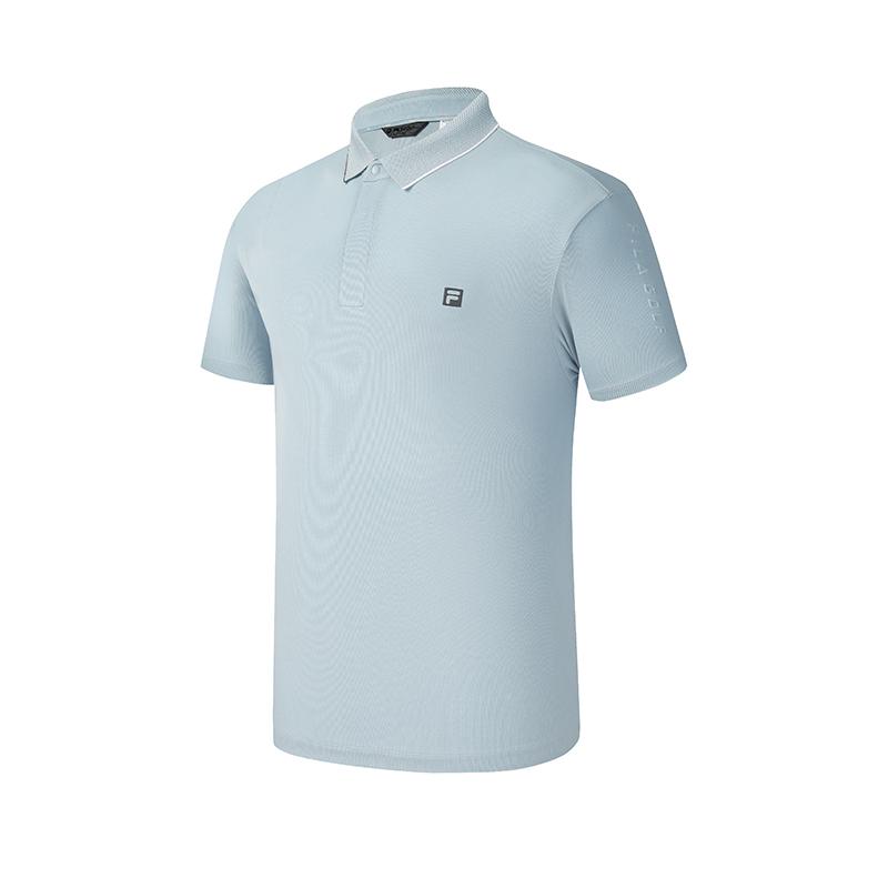 Fila Golf Series Short Sleeve Outdoor Sports Polo Shirt Men Tops Mist-Blue A11M535103F-BU