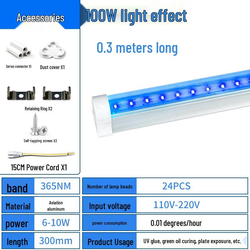 LED High-Power UV Curing Lamp for Ink and Epoxy Resin, 12V/24V
