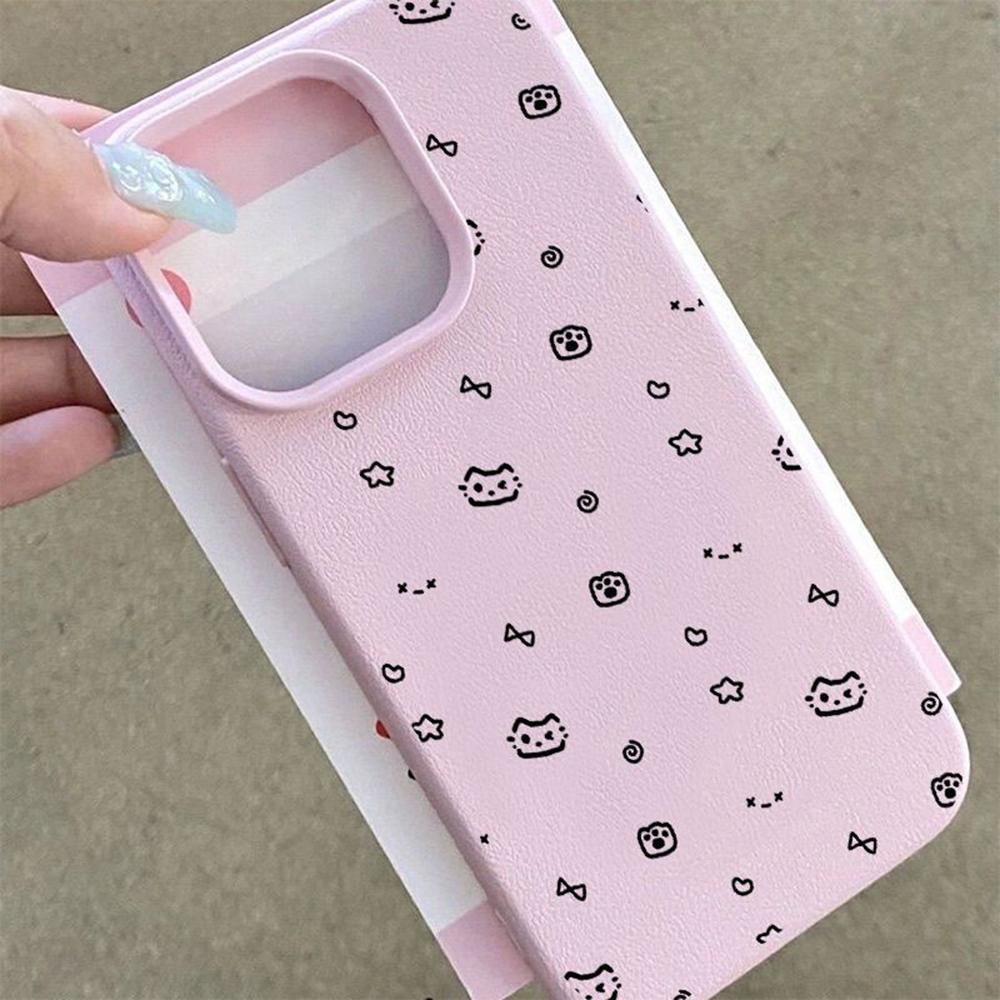 Phone Case for iPhone 11 13 XR XS Max Case iPhone 12 14 15 16 Pro Max 12 Pro 15 Plus Leather Painted Waterproof Drop-proof and Wear-resistant Cartoon