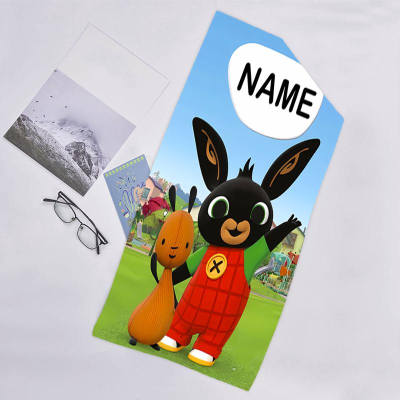 1pc Bing Bunny1 Beach Towel with Custom Name, Beach/Swimming/Bath/Picnic/Camping Towel, Suitable for Seaside Beaches