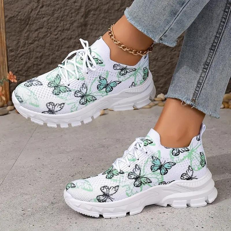 Women's Butterfly Pattern Casual Shoes Lightweight Sports Shoes
