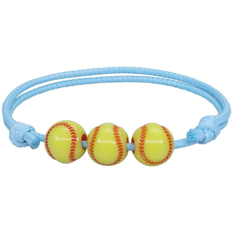 Customized Sports Bracelet - Wax Cord Woven: Basketball, Baseball, Tennis, Rugby, and Football Wristband Jewelry
